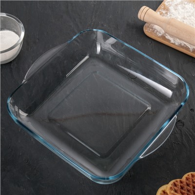 Набор квадратной посуды из жаропрочного стекла для запекания Borcam, 2 предмета: 3,2 л, 1,95 л