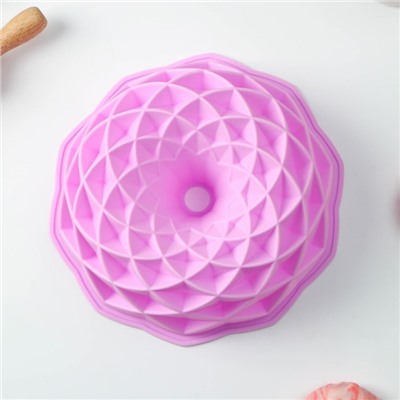 Форма для выпечки силиконовая Доляна «Ромбовидная», d=23 см, цвет розовый