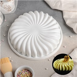 Форма для муссовых десертов и выпечки Доляна «Нежная сладость», 20×4,5 см, силикон, цвет белый