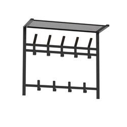 Вешалка металлическая настенная 67*27*58,5 см 9 крючков с полкой черный Торонто 22 ЗМИ (1/1)