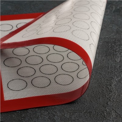 Силиконовый коврик для макаронс армированный, 40×30 см