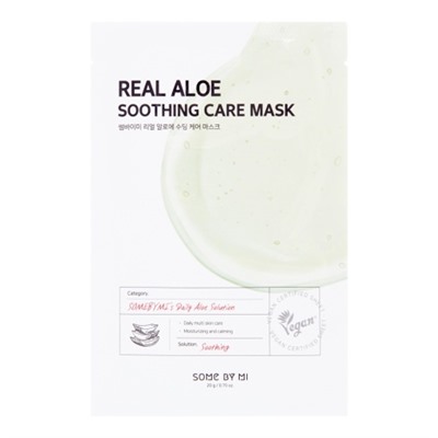 Успокаивающая тканевая маска для лица с экстрактом алоэ SOME BY MI REAL ALOE SOOTHING CARE MASK