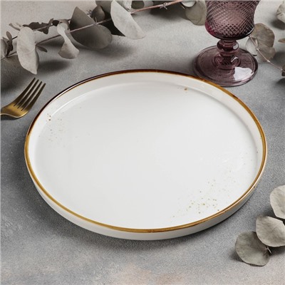 Тарелка фарфоровая с бортиком Magistro «Церера», d=25,5 см, цвет белый