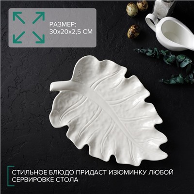 Блюдо керамическое «Лист», 30×20 см