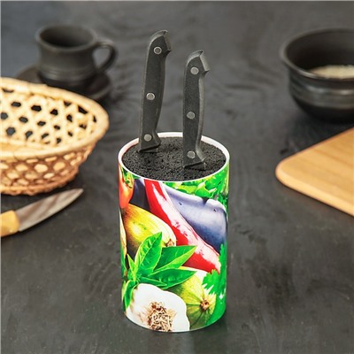 Подставка для ножей с наполнителем Доляна «Яркоцвет», 14×9 см, цвет МИКС