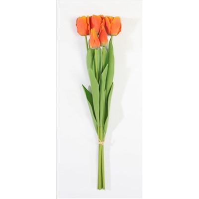 Тюльпан с латексным покрытием оранжевый (12 букетов по 5 шт)