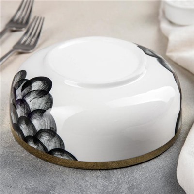 Салатник керамический Black style, 1,2 л, d=17 см, цвет белый