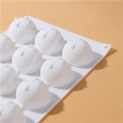 Форма выпечки и муссовых десертов Доляна «Бабл», 29×18×3 см, 12 ячеек, 5×4,5 см, силикон, цвет белый