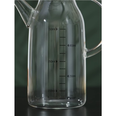 Бутыль стеклянная для соуса и масла с мерной шкалой BellaTenero «Эко», 550 мл, 15×8,5×20 см
