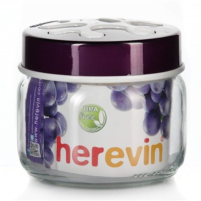 Банка для сыпучих продуктов Solmazer Herevin, 400 мл, цвет фиолетовый