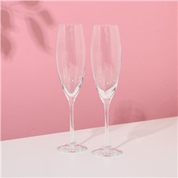 Набор бокалов для шампанского «София», 2 шт, 230 мл, хрустальное стекло