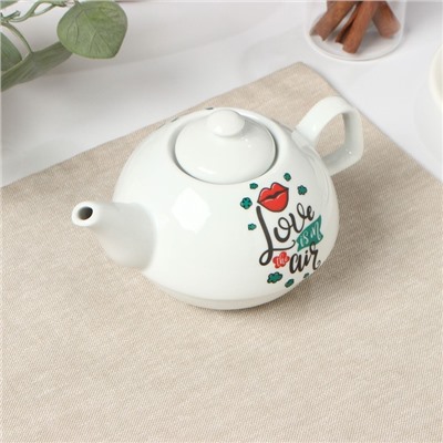 Набор для чая «Любовь», 2 предмета: кружка 300 мл, чайник 450 мл, фарфор