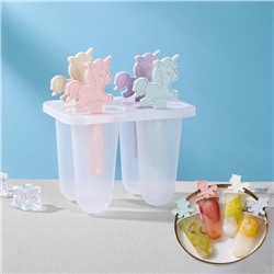 Форма для мороженого «Единороги», 12×7,5×15 см, 4 ячейки, цвет МИКС