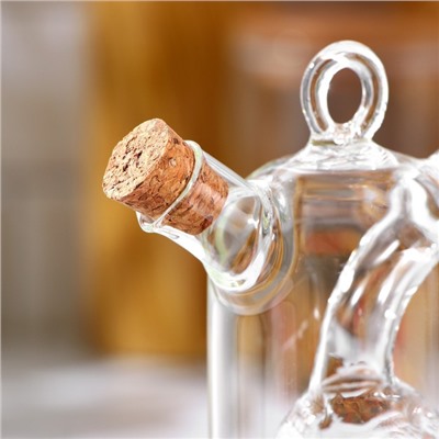 Бутыль стеклянная для соусов и масла 2 в 1 «Фьюжн. Перчик», 100/400 мл, 9,5×5,5×17,5 см