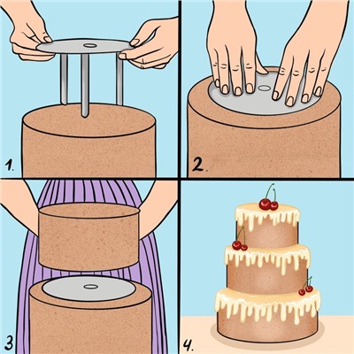 Подставка для разделения уровней торта, d=9 см , цвет белый