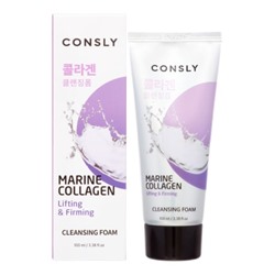 Укрепляющая кремовая пенка для умывания с морским коллагеном CONSLY Marine Collagen Lifting Creamy Cleansing Foam