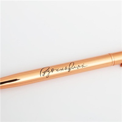 Подарочный набор ручка розовое золото и кожзам чехол "Молодость простит"