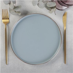 Тарелка керамическая десертная «Грейс», d=20 см, цвет серый