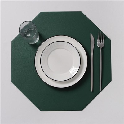 Салфетка сервировочная на стол «Тэм», 38×38 см, цвет зелёный