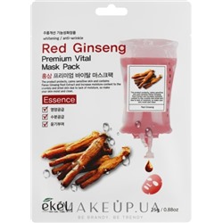 Антивозрастная тканевая маска для лица с экстрактом женьшеня EKEL Red Ginseng Premium Vital Mask Pack