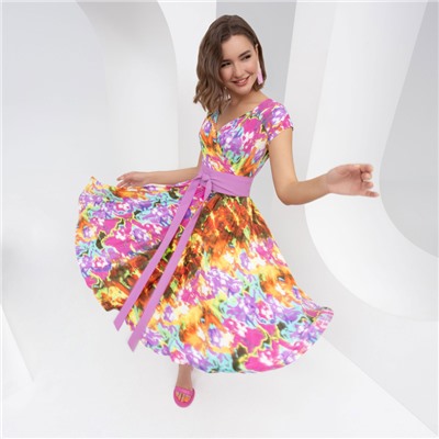 Платье Танго со стилем (яркий бриз, с поясом)