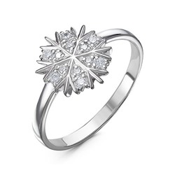 Серебряное кольцо с бесцветными фианитами - 1238