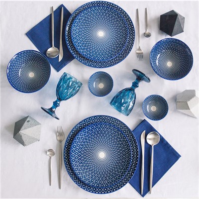 Миска керамическая Доляна «Бодом», 150 мл, цвет синий