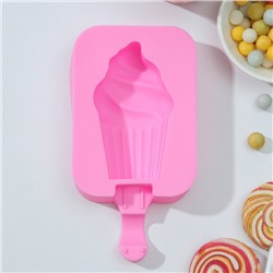 Форма для мороженого Доляна «Капкейк», 14×7,5×2,5 см, цвет розовый