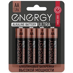 Батарейка алкалиновая АА 1,5V упак 4 шт Ultra Energy (1/40)