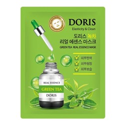 Тканевая маска для лица с экстрактом зеленого чая DORIS GREEN TEA REAL ESSENCE MASK