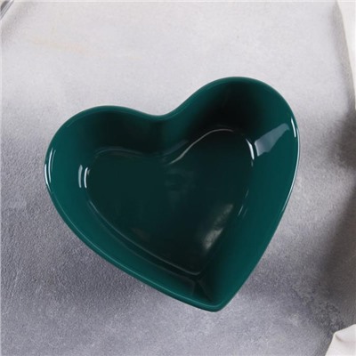 Салатник керамический «Сердце», 740 мл, 9×20,5 см, 4 вилочки