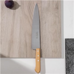 Нож кухонный Carbon поварской, лезвие 25 см, с деревянной ручкой