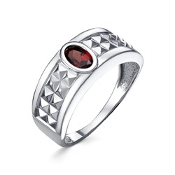 Серебряное кольцо с гранатом - 1348