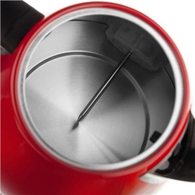 Чайник металлический электрический 1,7 л 2,2 кВт встроеный термометр красный Brayer (1/6)