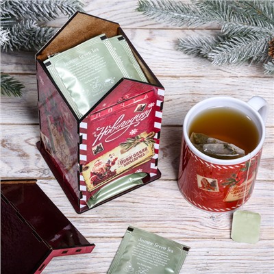 Подарочный набор: чайный домик и кружка «Новогодняя посылочка»