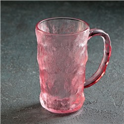 Кружка стеклянная Доляна «Бланш», 340 мл, цвет розовый