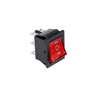 [34579] Выключатель 15А 250В, ON-OFF-ON, 6с, красный с подсветкой (Ч.)