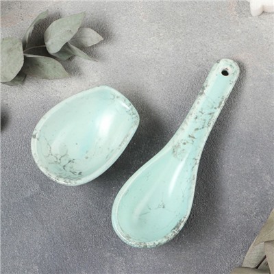 Ложка с подставкой Bolla menta, 15×6 см, h=4,5 см, фарфор