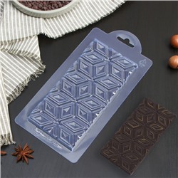 Форма для шоколада пластиковая «Ромбики», плитка 17,5×8,5×1 см