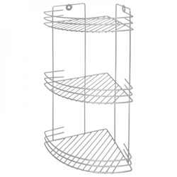 Полка металлическая для ванной 3-х ярусная 19*19*40 см угловая CHR-372 Рыжий Кот (1/4)