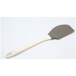 Лопатка силикон 25,5*5,5 см пласт ручка бело-серый Baizheng (1/144/12)