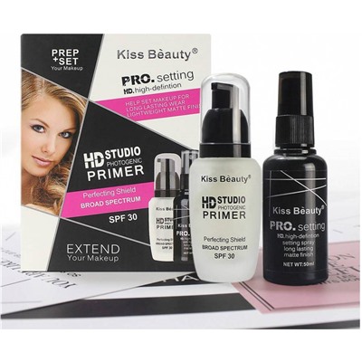 Набор для макияжа Kiss Beauty Pro. Setting HD Prep+Set Your Makeup