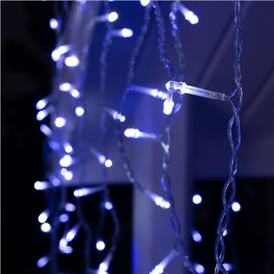 Гирлянда «Бахрома» 4 × 0.6 м, IP44, прозрачная нить, 180 LED, свечение бело-синее, мигание, 220 В