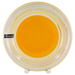 Тарелка керамическая десертная  19 см Аэрограф желтая радуга Elrington (1/48)