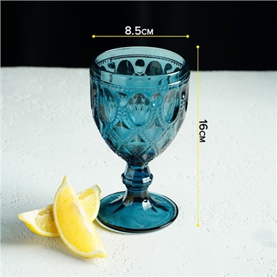 Набор бокалов стеклянных Magistro «Варьете», 320 мл, 8,5×16 см, 6 шт, цвет синий