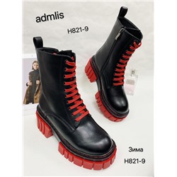 Женские ботинки Н821-9 черно-красные
