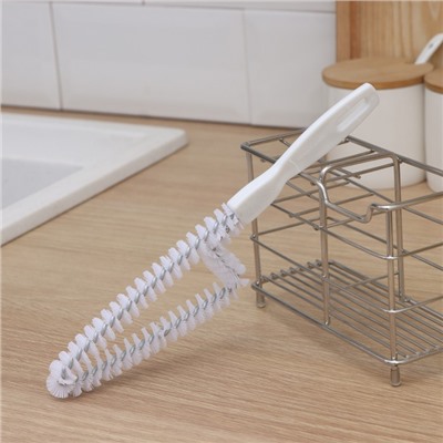 Щётка для чистки посуды и решёток-гриль, треугольник, цвет белый, 24×6,5х1,5 см