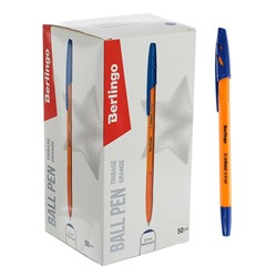 Ручка шариковая Berlingo Tribase Orange 0.7, синяя, корпус оранжевый 265891