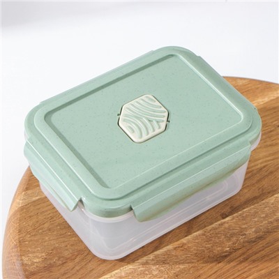 Контейнер пищевой герметичный «Eco Style», 0,5 л, 14×10,8×7 см, цвет зеленый