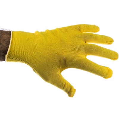 Перчатки нейлоновые, вязка класс 13, размер 9, жёлтые